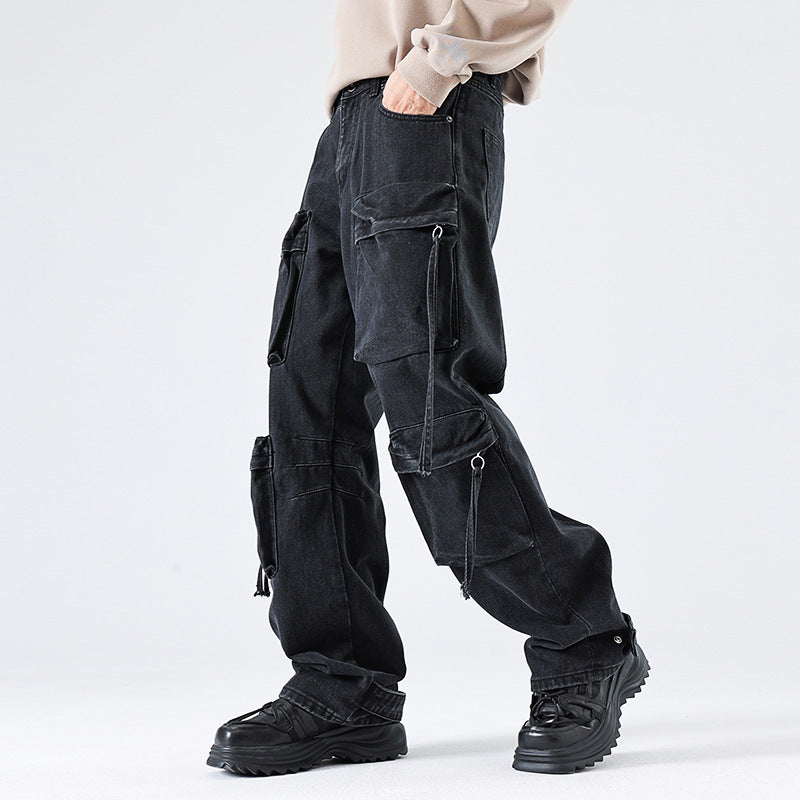 Multi-pocket Straight-leg Men's Pants