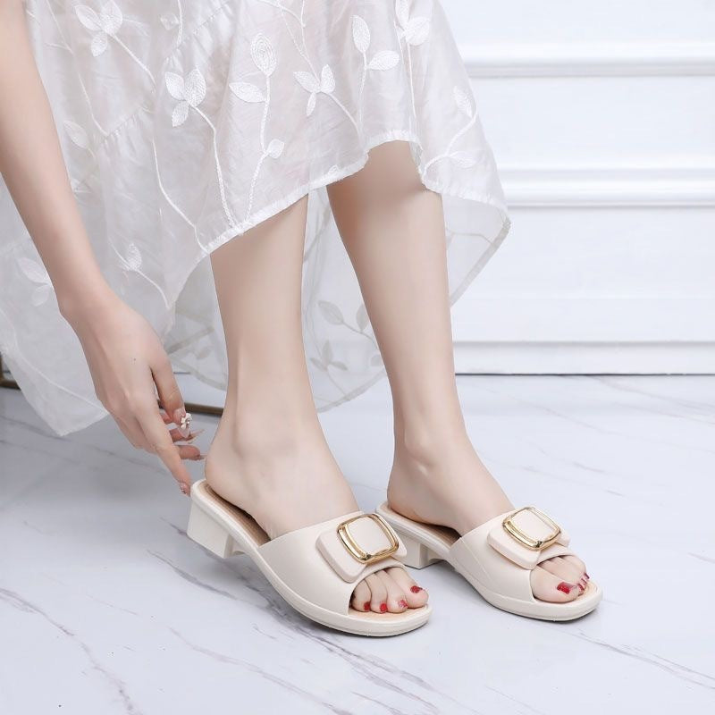 Korean High Heel Women's Slippers