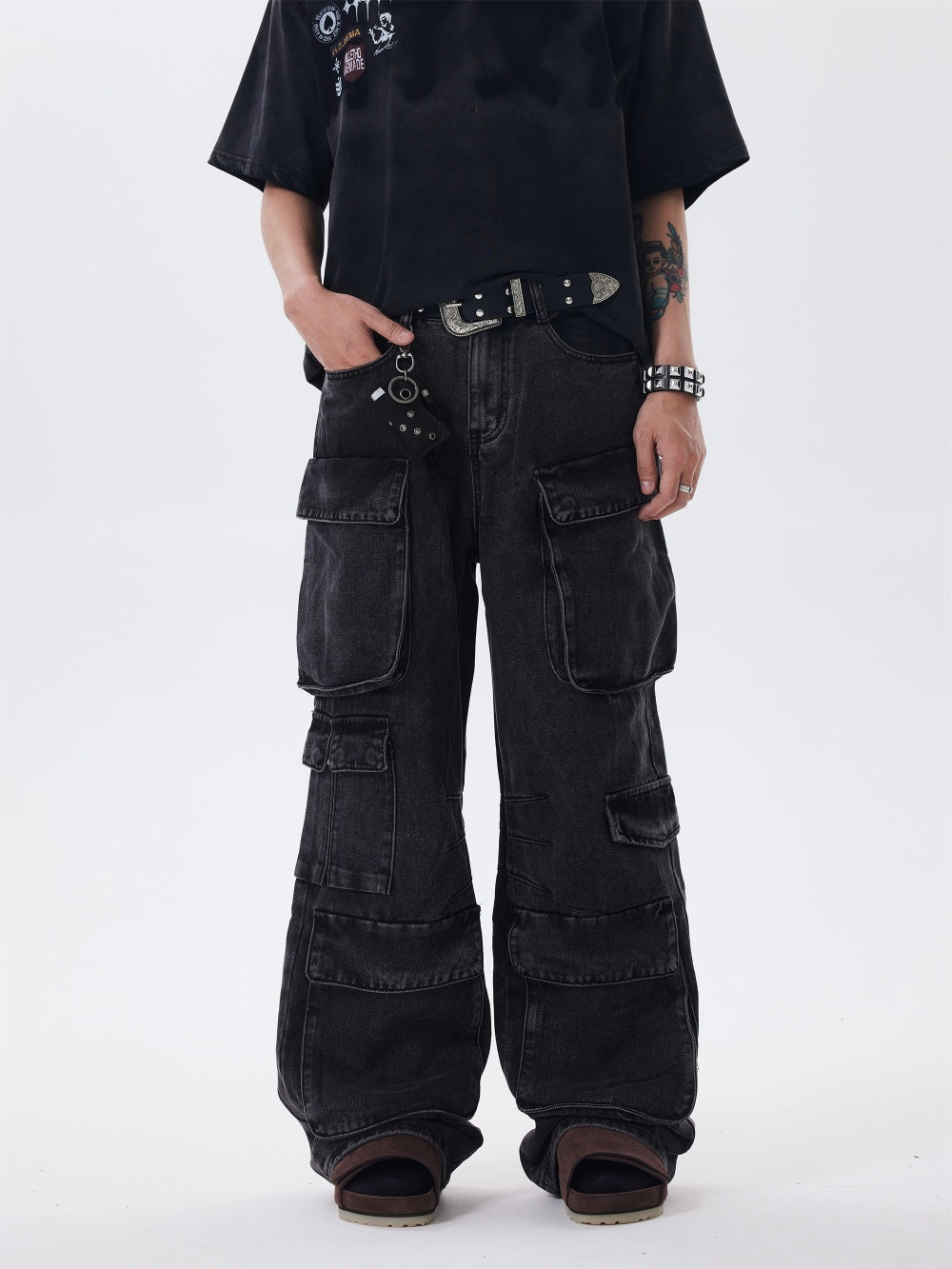 Men's Multi-pocket Loose Jeans