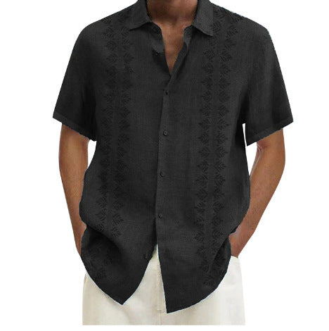 Polyester Plain Men's Short Sleeve Shirt