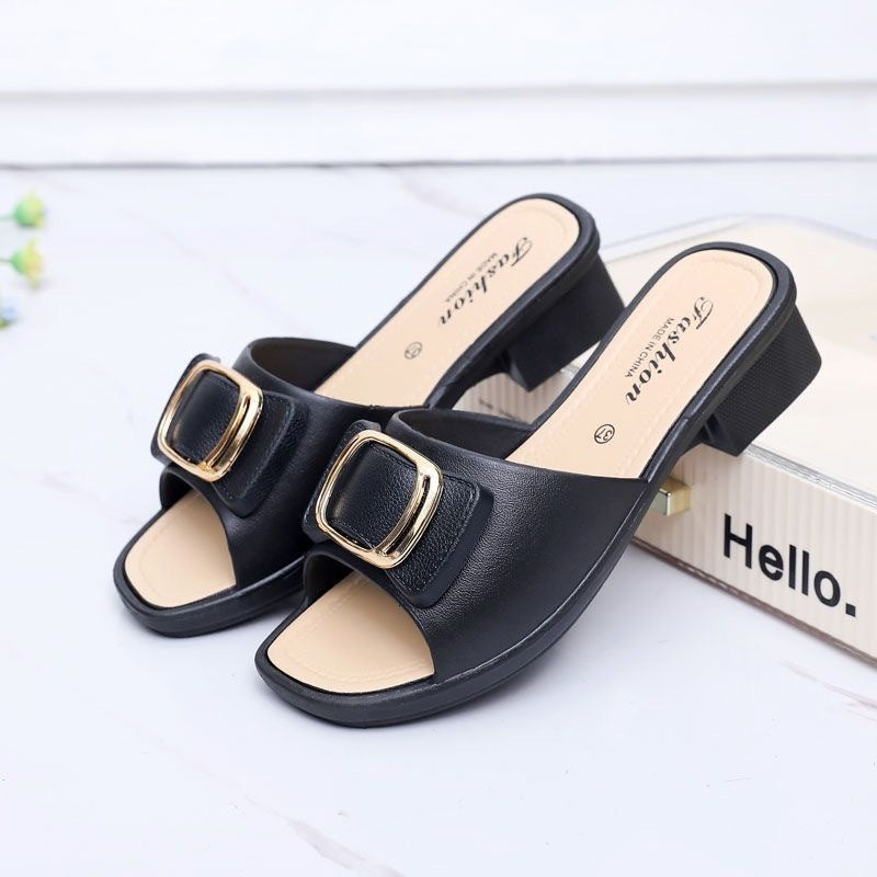 Korean High Heel Women's Slippers