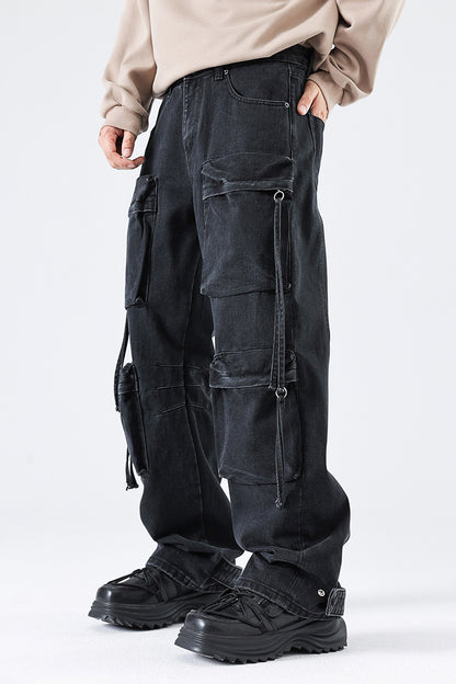 Multi-pocket Straight-leg Men's Pants