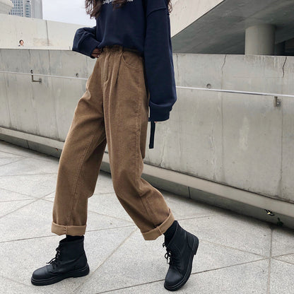 Korean Style Women's Corduroy Casual Pants