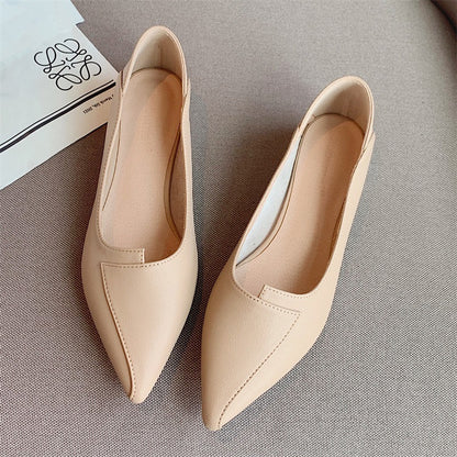 Pointed-toe Authentic Leather Women's Heel