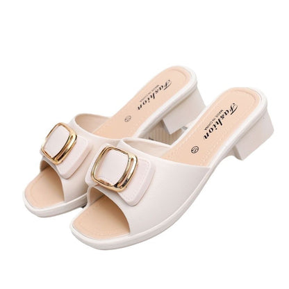 Korean High Heel Women's Slippers