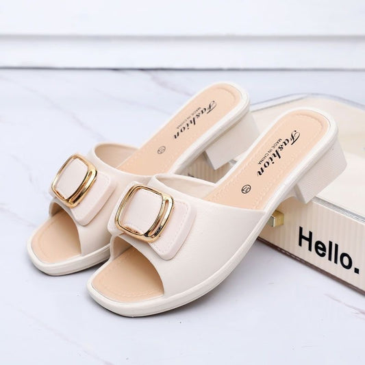 Korean High Heel Women's Slippers