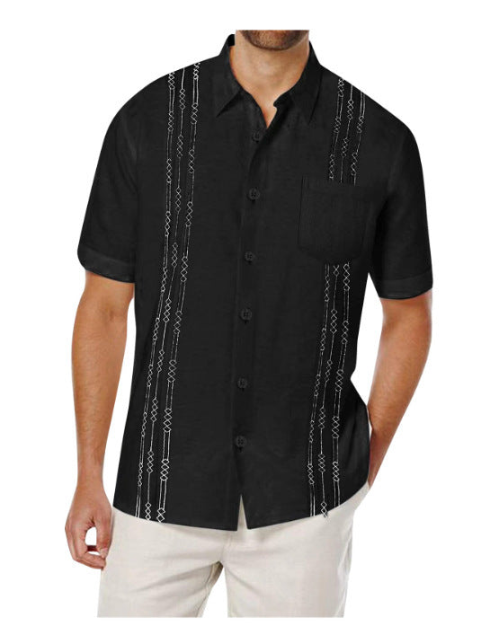 Polyester Plain Men's Short Sleeve Shirt