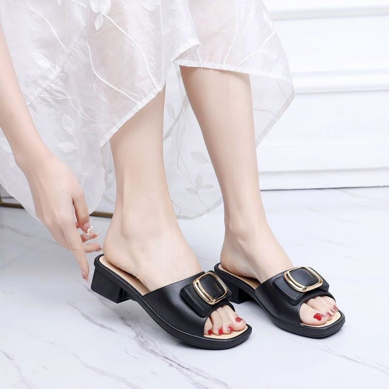 Korean High Heel Women's Slippers