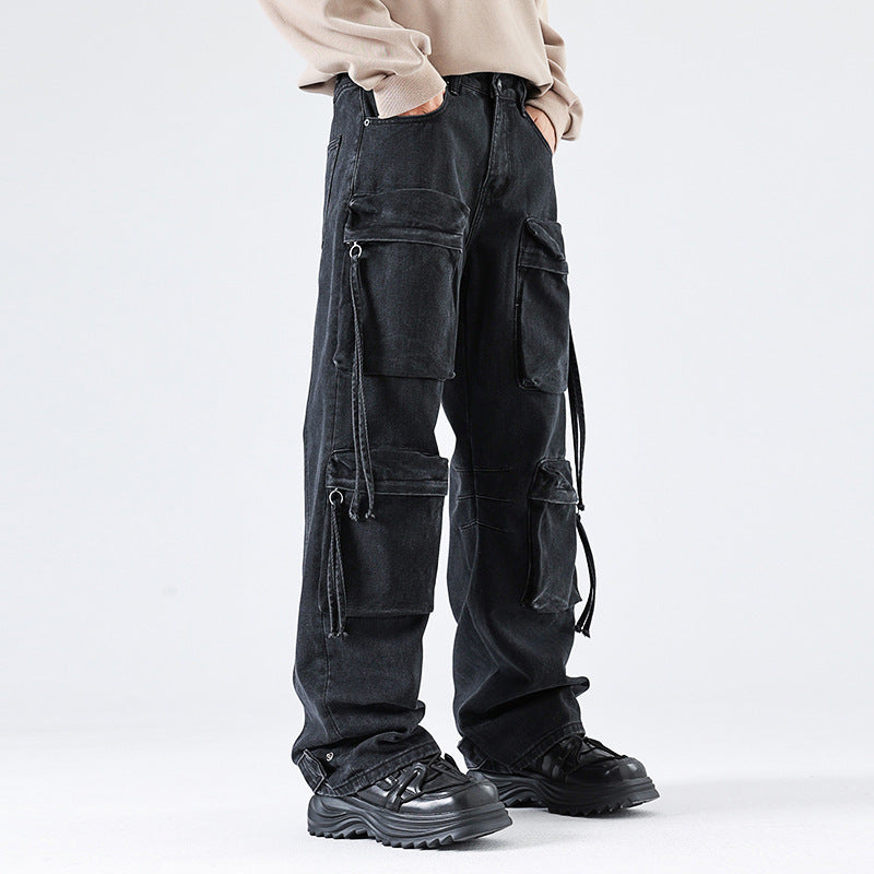 Multi-pocket Straight-leg Men's Pants