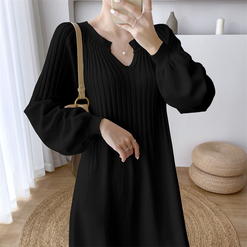 Long Sweater Dress Over The Knee Women Wear Loose Plus Size Dress