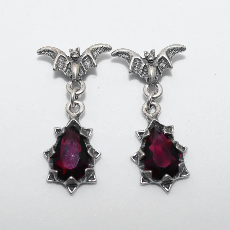 Gothic Dark Night Bat Zircon Earrings(Halloween Specials🎃)