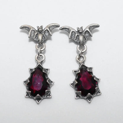 Gothic Dark Night Bat Zircon Earrings(Halloween Specials🎃)