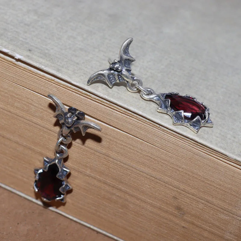 Gothic Dark Night Bat Zircon Earrings(Halloween Specials🎃)