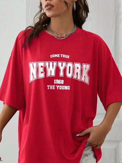 1968 The New York Is Young Cotton Woman Tshirts Oversize