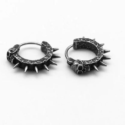 Retro Punk Black Skull Hoop Earrings(Halloween Specials🎃)