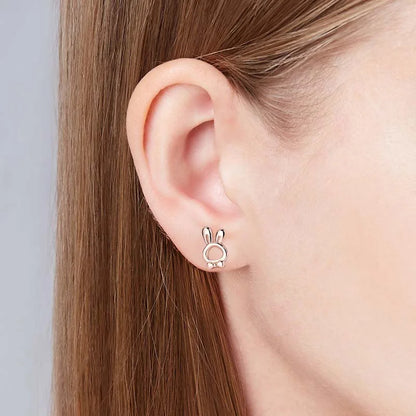 Sterling Silver Sweet Rabbit Stud Earrings