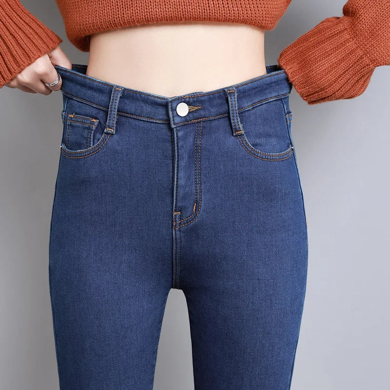 Women Skinny Thermal Jeans Stretchy Jeans