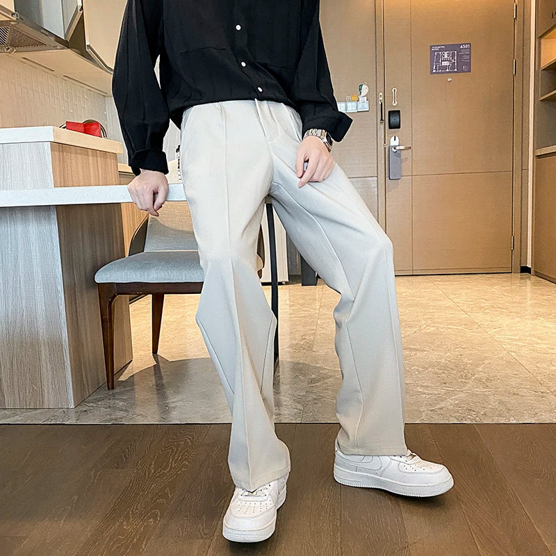 Men's Fashion Streetwear Stretch Waist Straight Pants