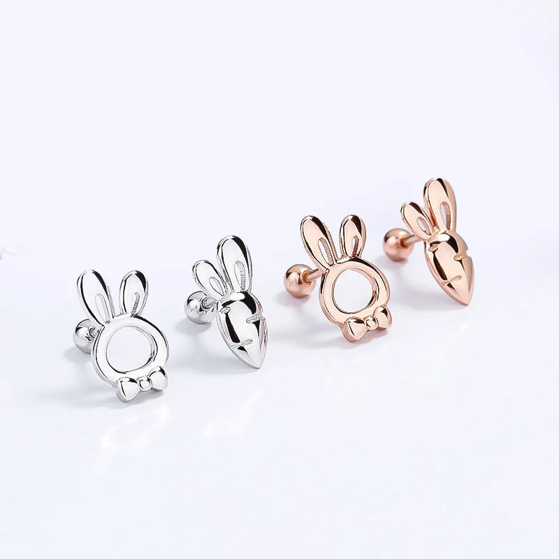 Sterling Silver Sweet Rabbit Stud Earrings