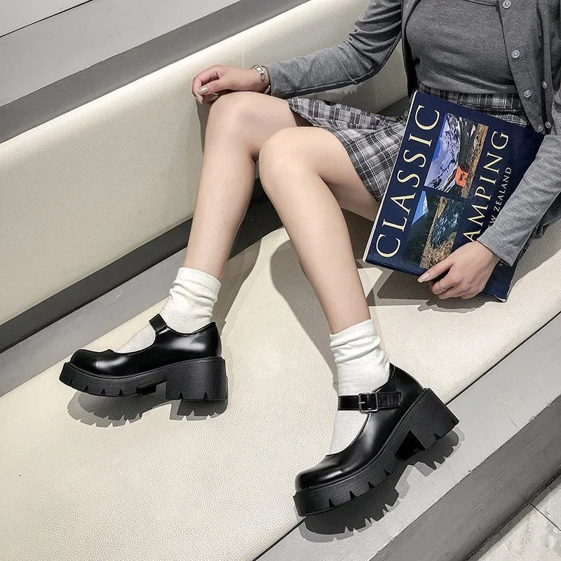 Japanese Style Heel Platform Girls Shoes