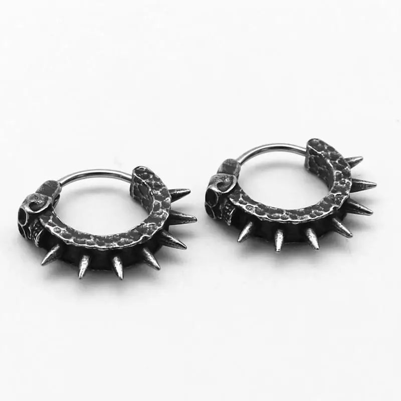 Retro Punk Black Skull Hoop Earrings(Halloween Specials🎃)