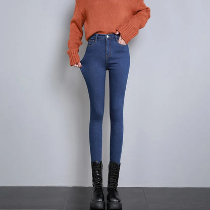 Women Skinny Thermal Jeans Stretchy Jeans