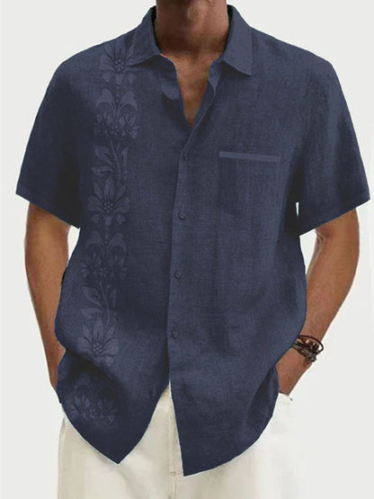 Polyester Plain Men's Short Sleeve Shirt