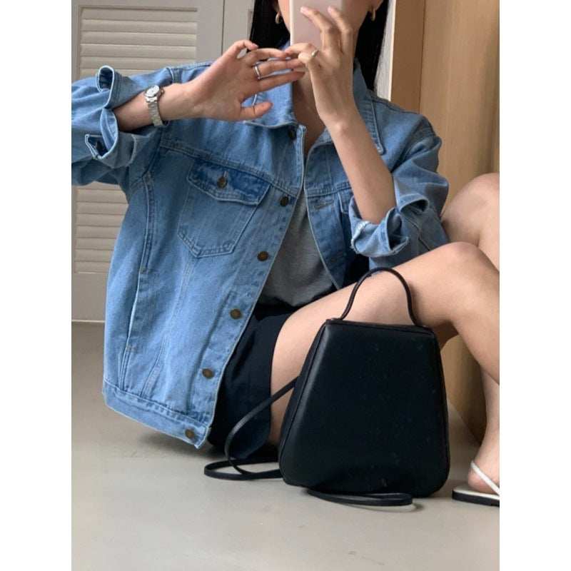 Simple Retro Washed  Women's Denim Jacket