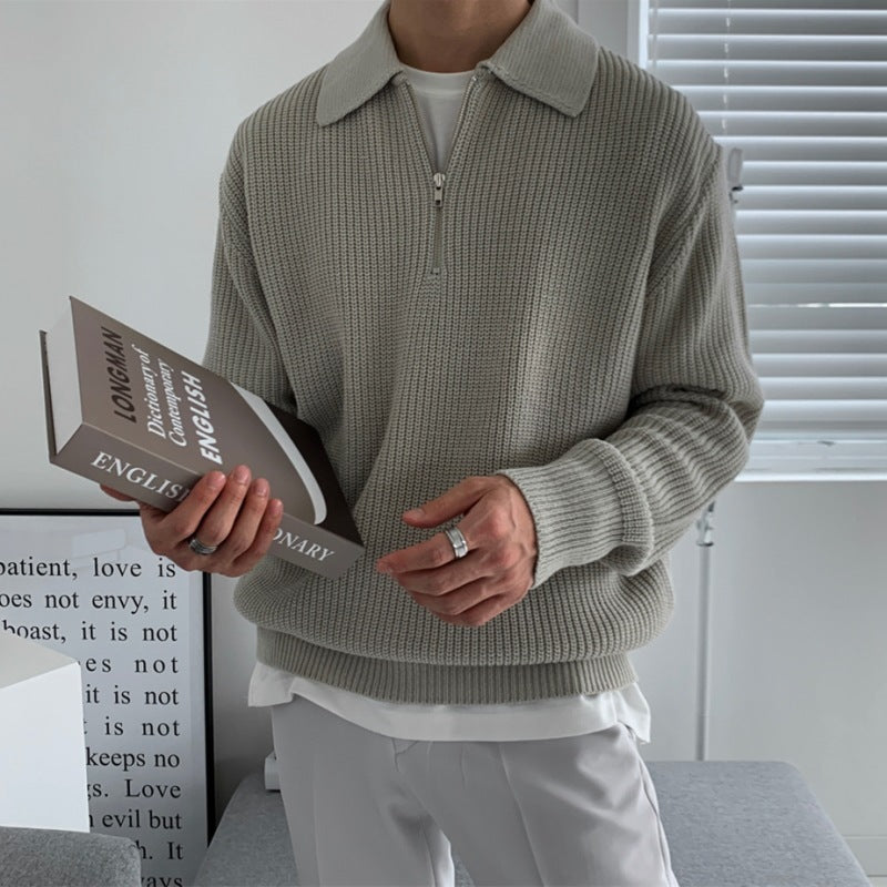 Lapel Men's Knitwear Sweater