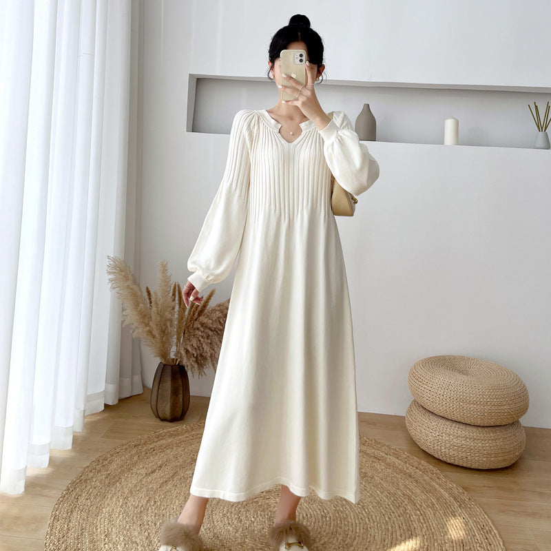 Long Sweater Dress Over The Knee Women Wear Loose Plus Size Dress