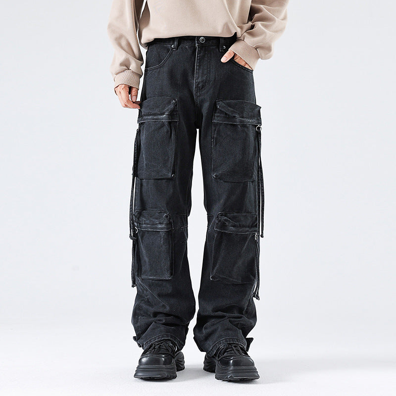 Multi-pocket Straight-leg Men's Pants