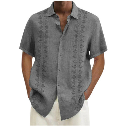 Polyester Plain Men's Short Sleeve Shirt