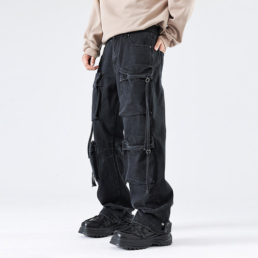 Multi-pocket Straight-leg Men's Pants