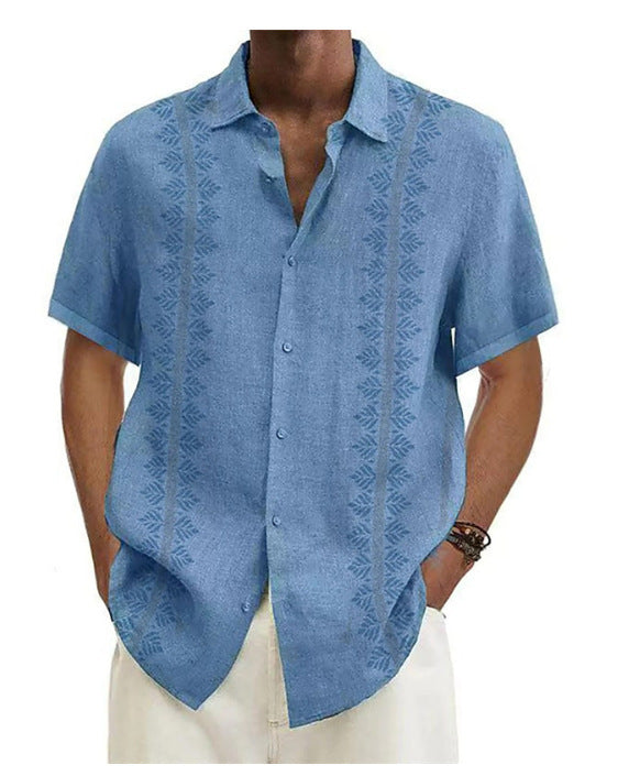 Polyester Plain Men's Short Sleeve Shirt