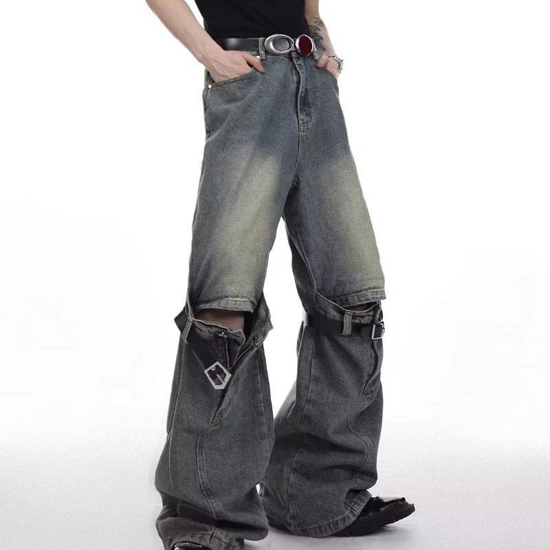 Men's Fashion Retro Worn Jeans